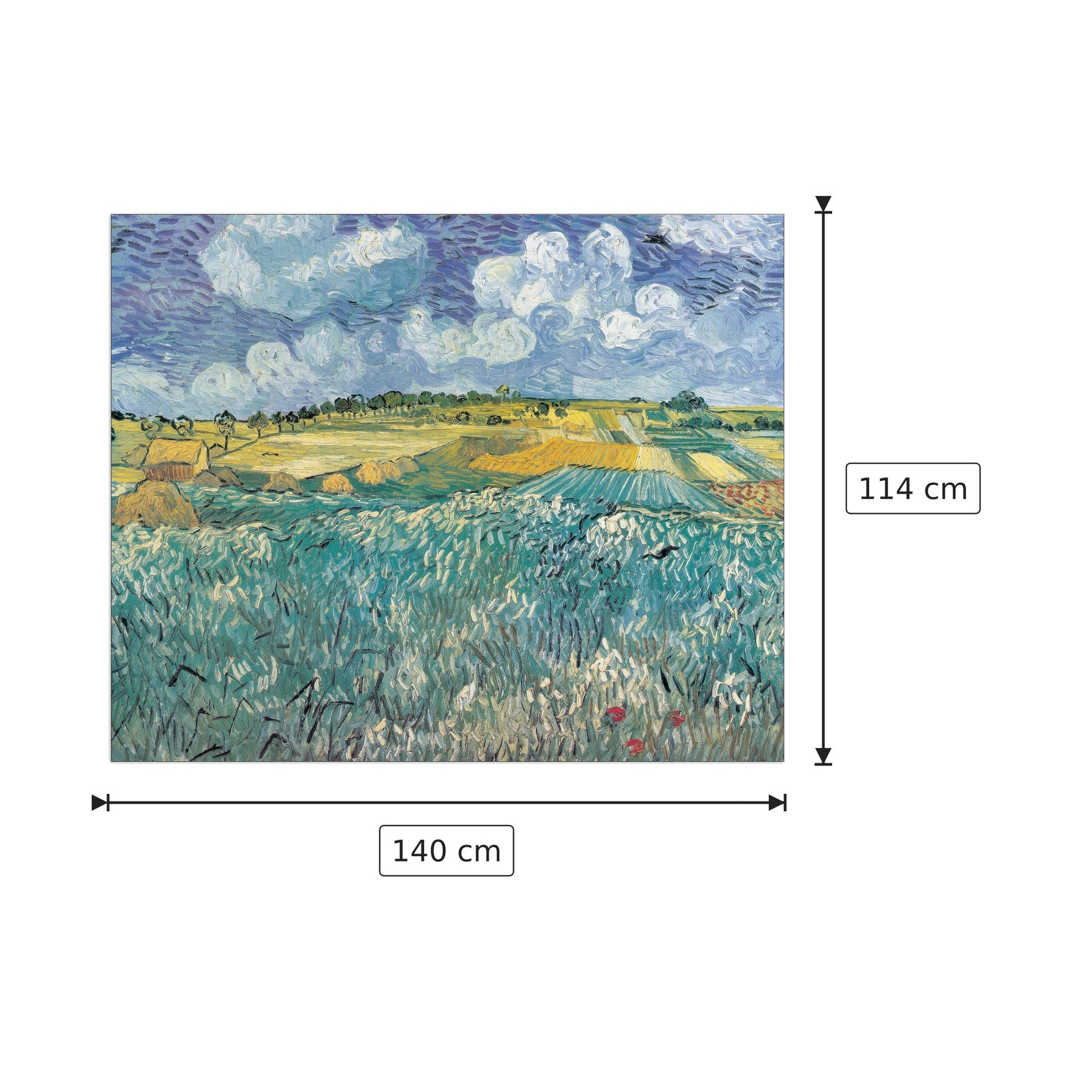 Piano di Auvers - VAN GOGH - cm 140x114 - Pannello in MDF