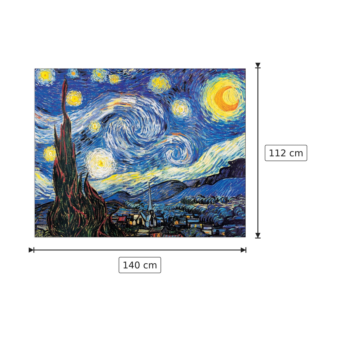 Notte stellata - VAN GOGH - cm 140x112 - Pannello in MDF
