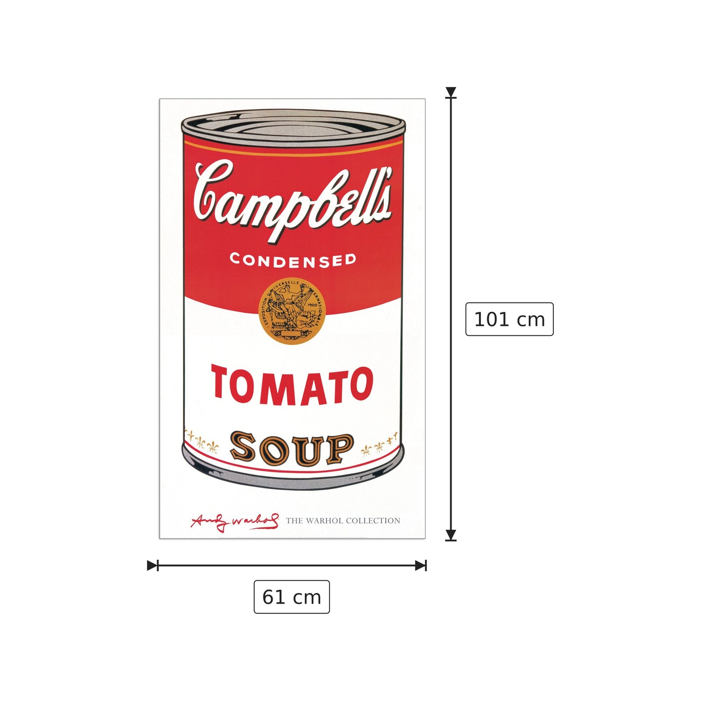 Campbell's Soup - WARHOL - cm 61x101 - Pannello in MDF