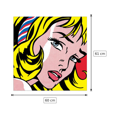 Ragazza con il nastro nei capelli - LICHTENSTEIN - cm 60x61 - Pannello in MDF
