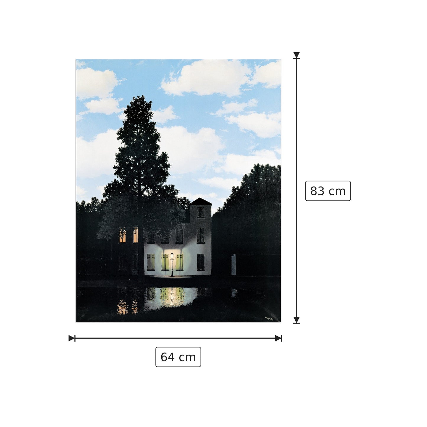 L'imperio della luce - MAGRITTE - cm 64x83 - Pannello in MDF