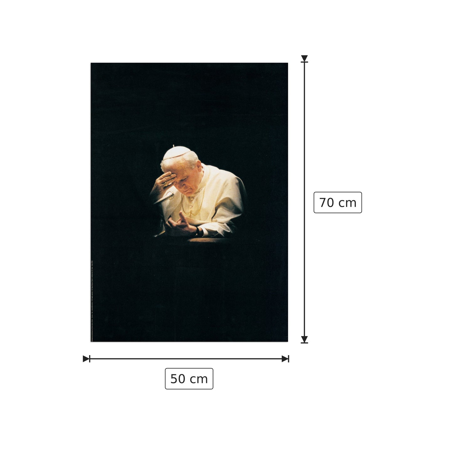 Papa - GIOVANNI PAOLO II - cm 50x70 - Pannello in MDF