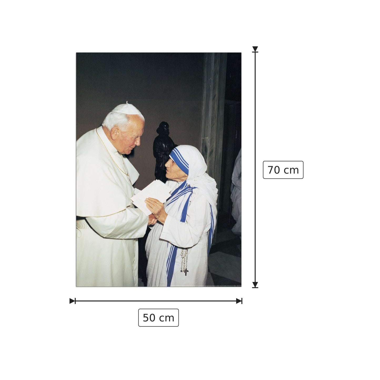 Papa e madre Teresa di Calcutta - Papa e madre teresa - cm 50x70 - Pannello in MDF
