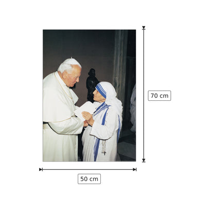 Papa e madre Teresa di Calcutta - Papa e madre teresa - cm 50x70 - Pannello in MDF