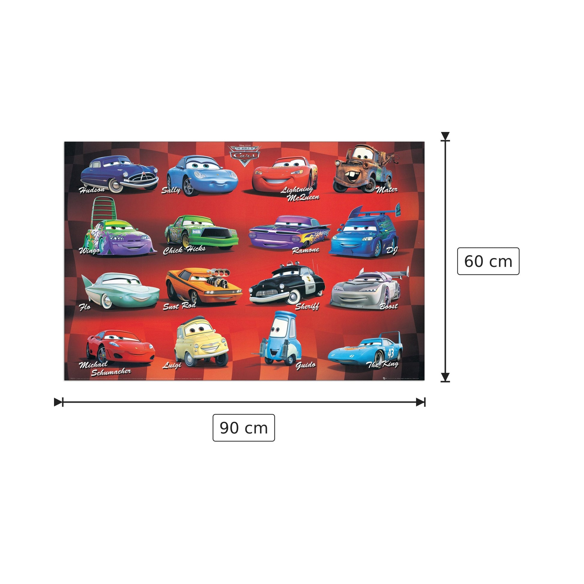Cars - DISNEY - cm 90x60 - Pannello in MDF