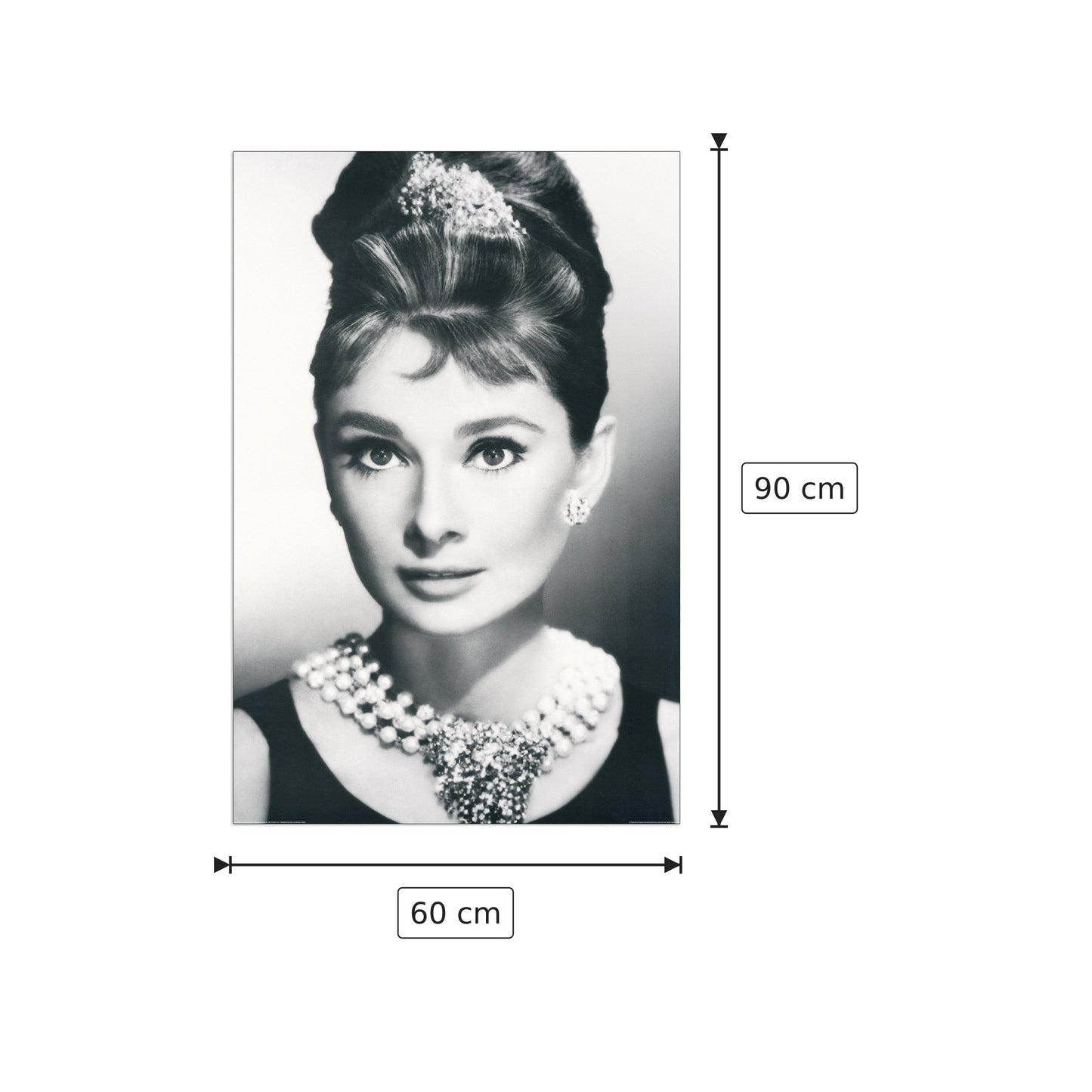 Audrey Hepburn - cm 60x90 - Pannello in MDF