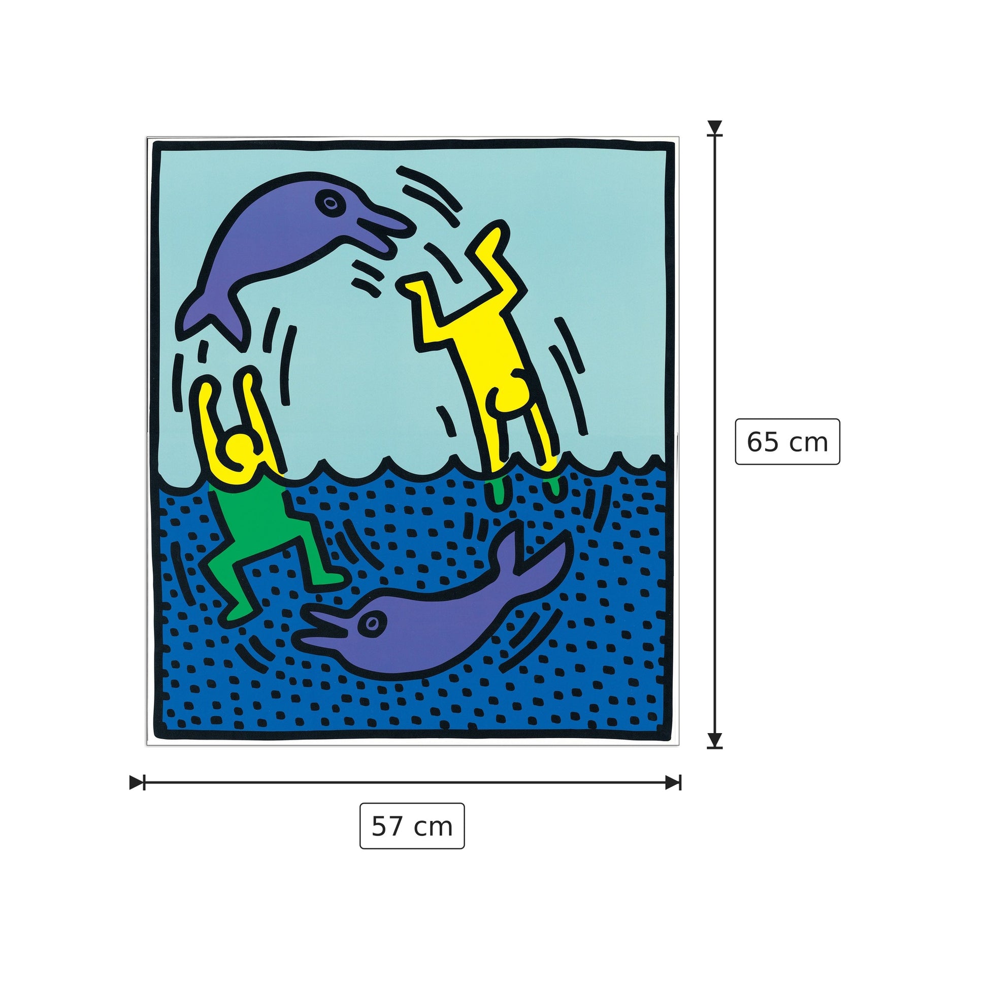 Senza titolo 1983 - HARING - cm 57x65 - Pannello in MDF