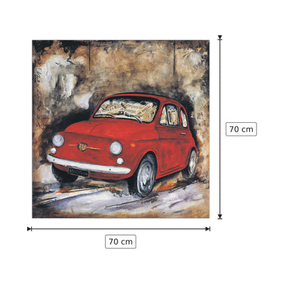 Fiat 500 - LOMBARDINO - cm 70x70 - Pannello in MDF