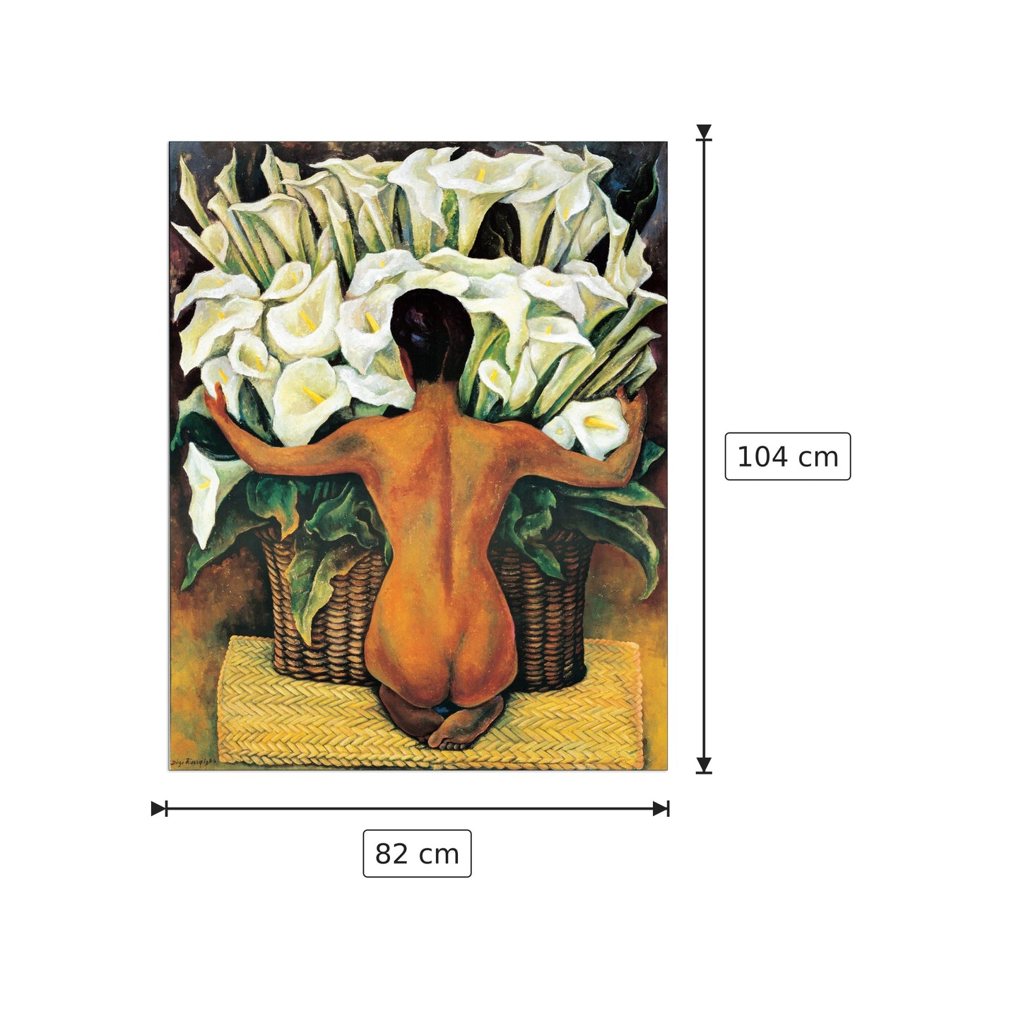 Nudo con calle - RIVERA - cm 82x104 - Pannello in MDF