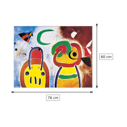 L'uccello dal plumaggio dispiegato - MIRÒ - cm 76x60 - Pannello in MDF