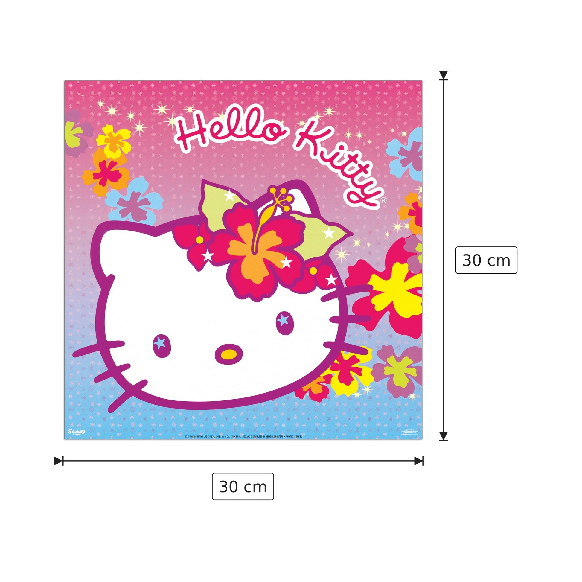 Hello Kitty blu - SANRIO - cm 30x30 - Pannello in MDF