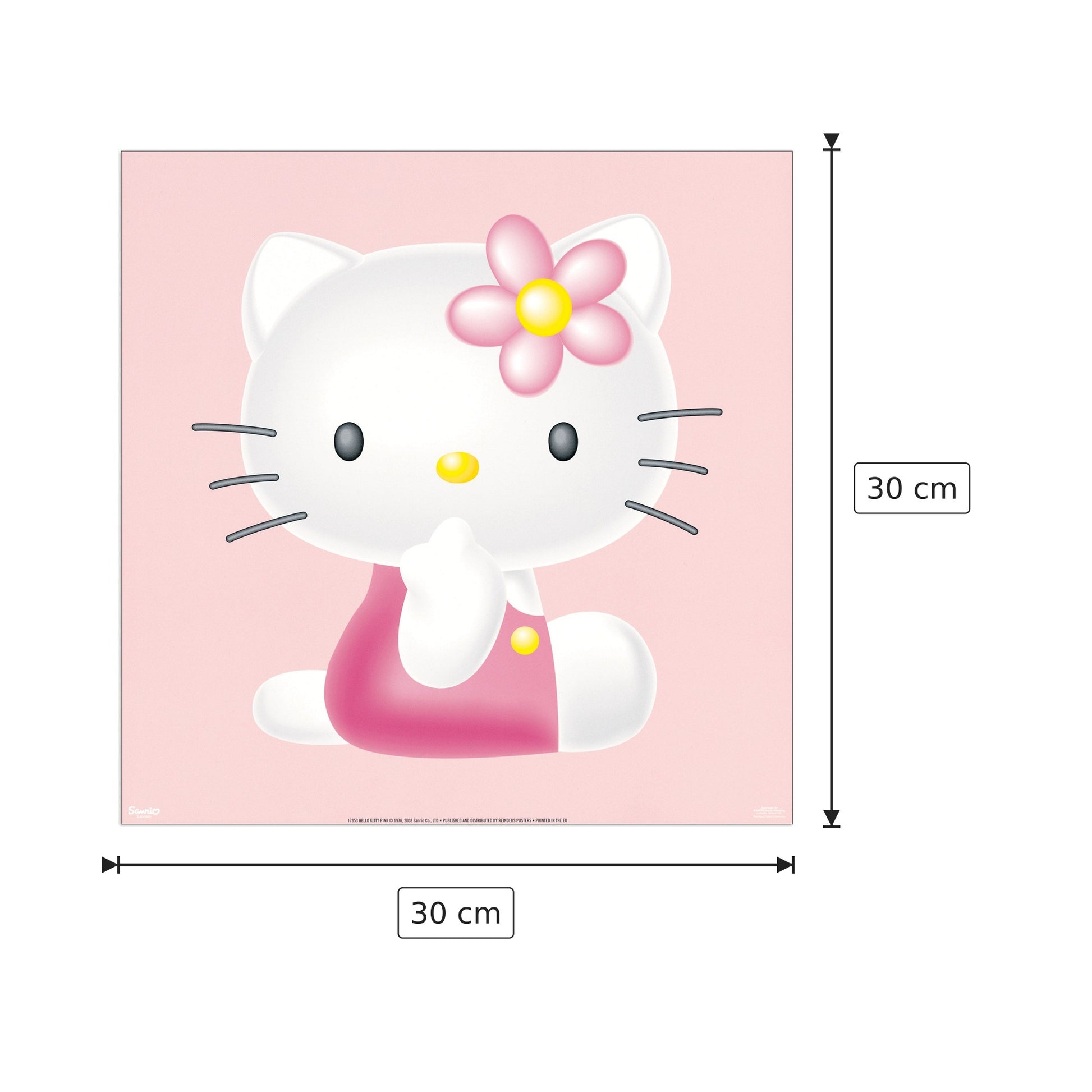 Hello Kitty rosa - SANRIO - cm 30x30 - Pannello in MDF
