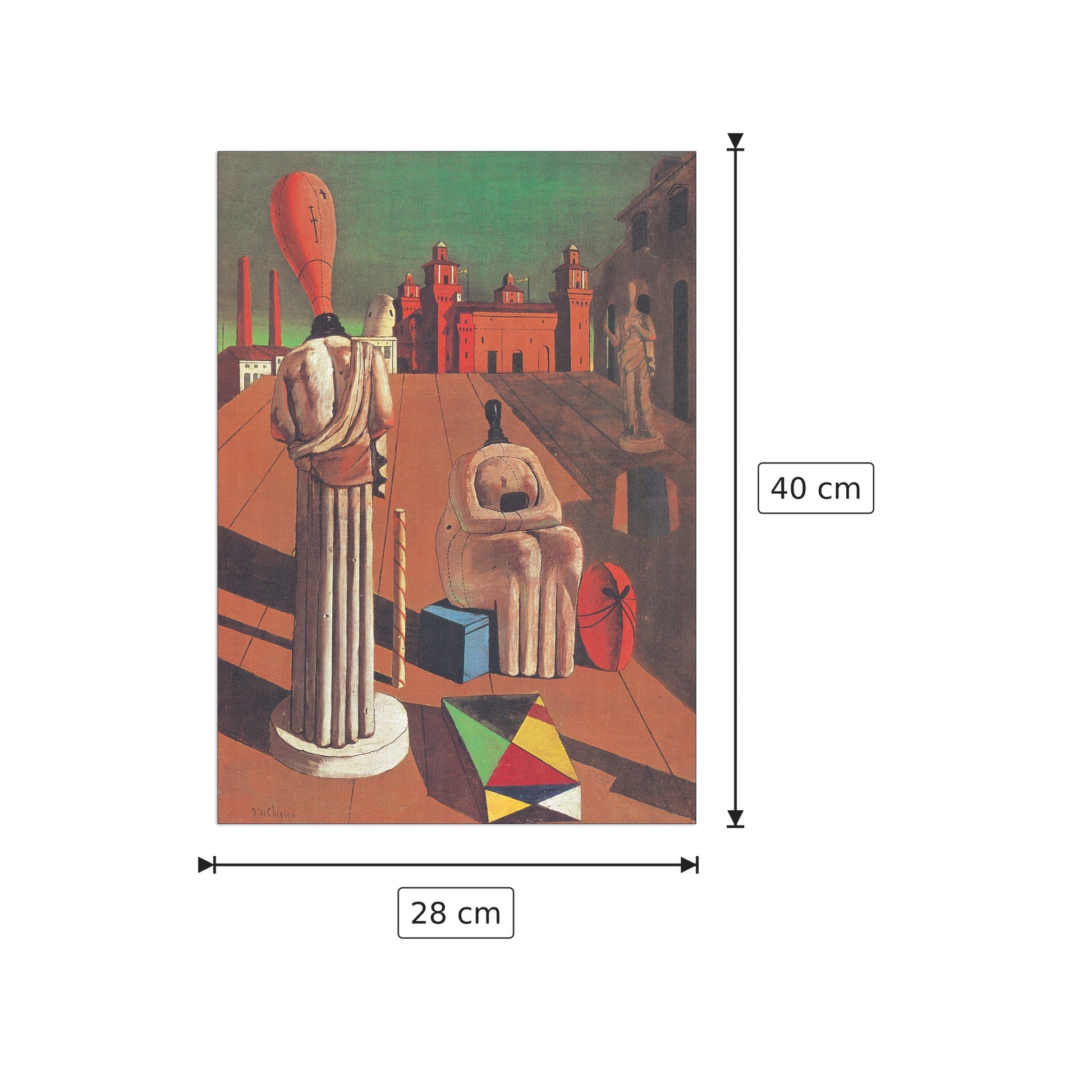Le muse inquietanti - DE CHIRICO - cm 28x40 - Pannello in MDF