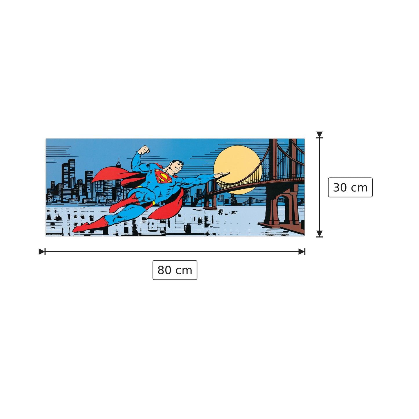 Skyline di Metropolis - DC COMICS - cm 80x30 - Pannello in MDF
