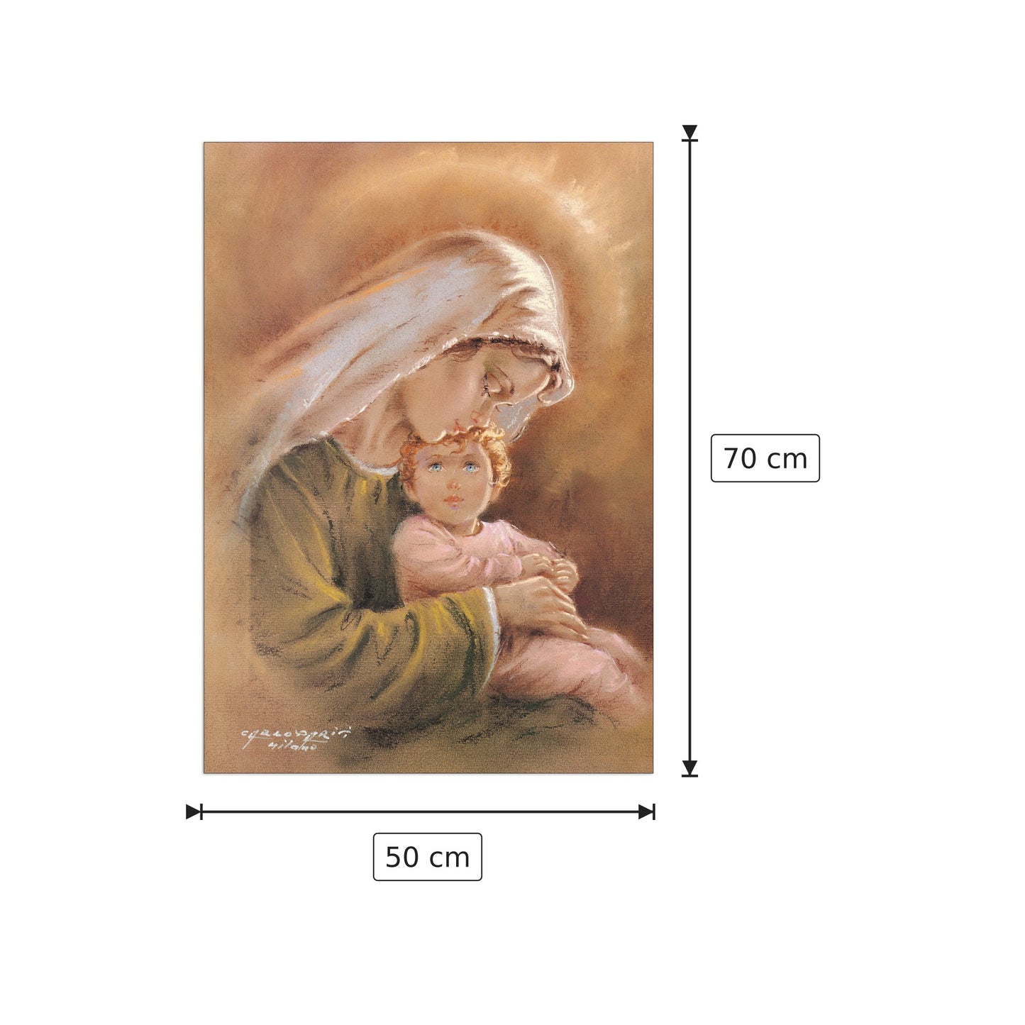 Madonna con bambino - NULL - cm 50x70 - Pannello in MDF