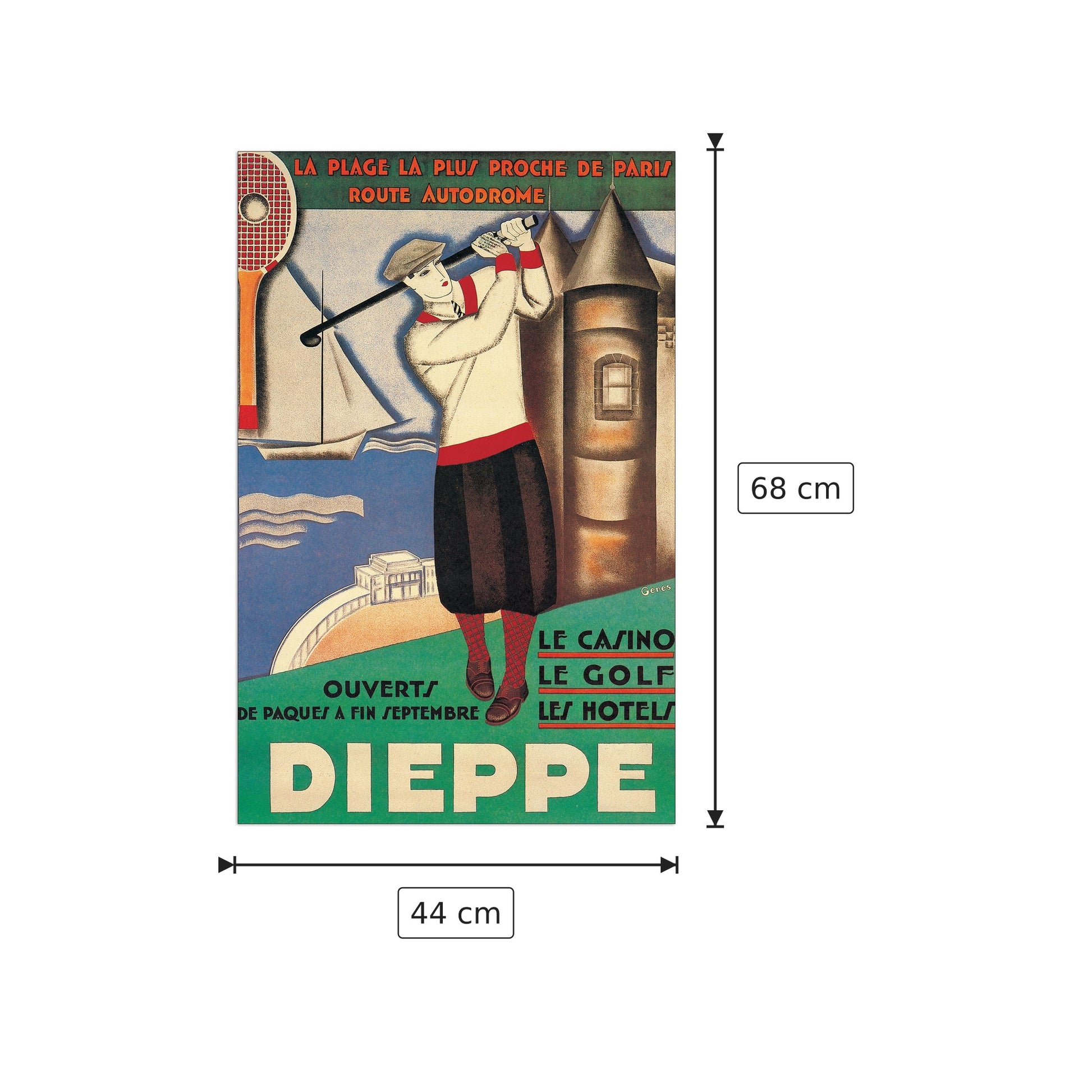 Golf - DIEPPE - cm 44x68 - Pannello in MDF