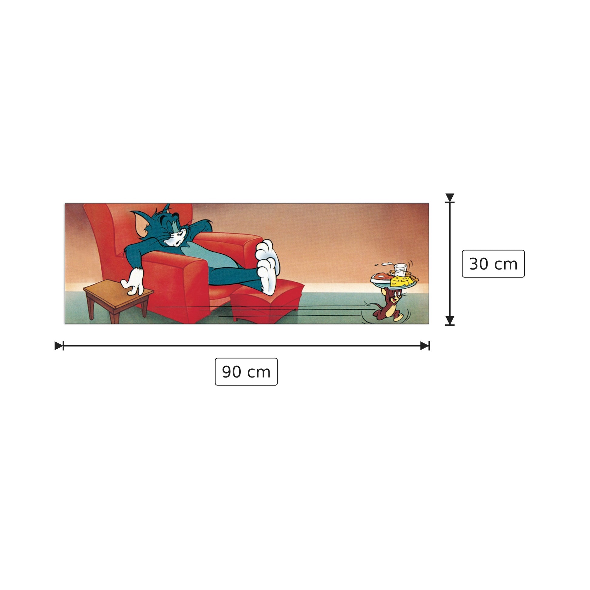 Mentre il gatto dorme - HANNA & BARBERA - cm 90x30 - Pannello in MDF
