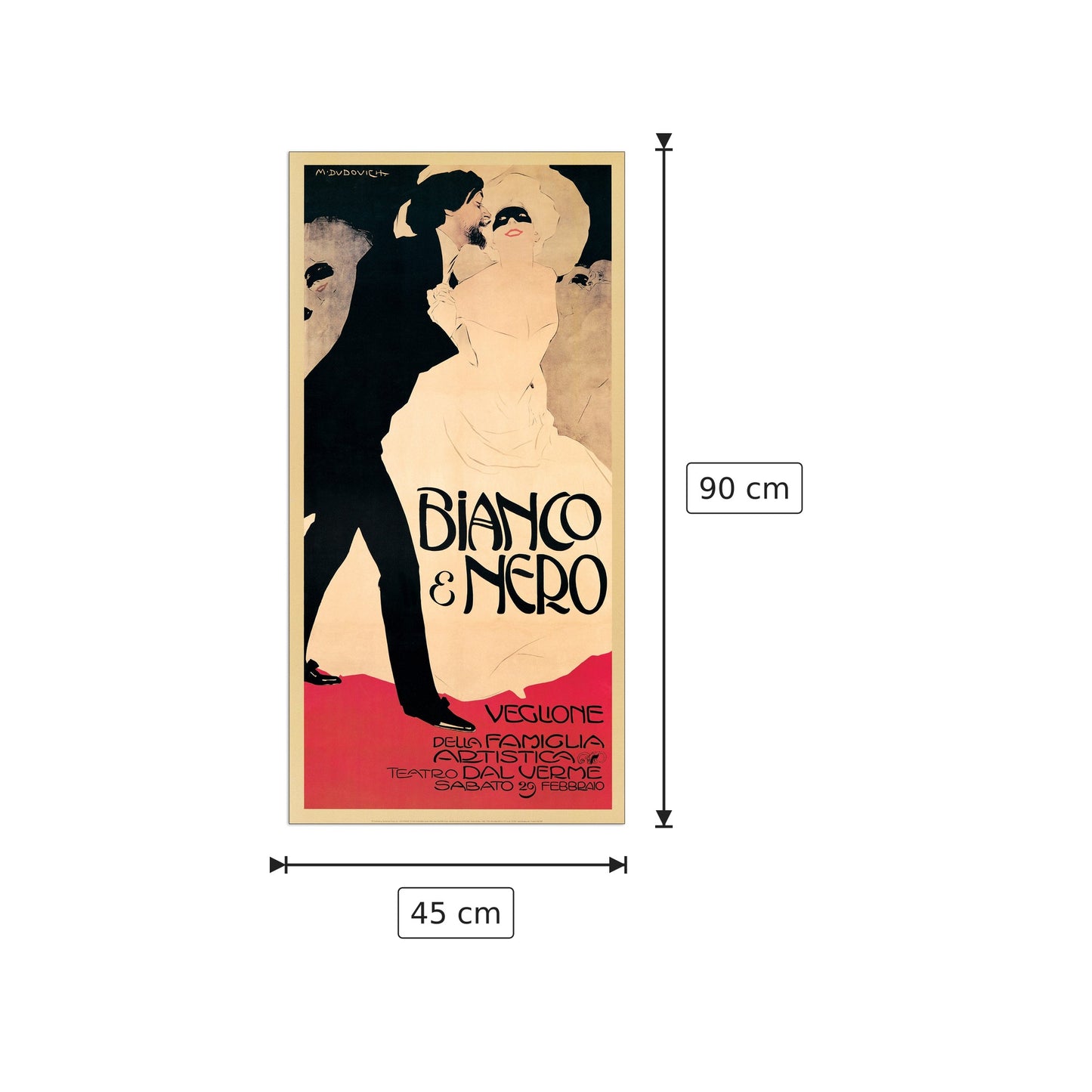 Bianco & Nero - DUDOVICH - cm 45x90 - Pannello in MDF