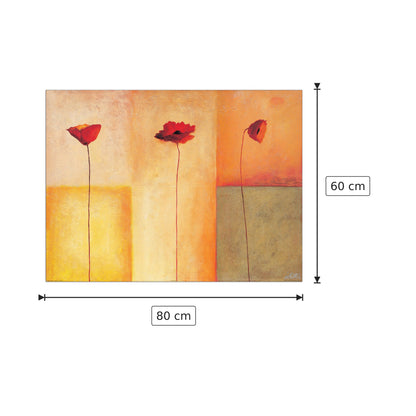 Tre tipi di papaveri II - HEINEMANN - cm 80x60 - Pannello in MDF