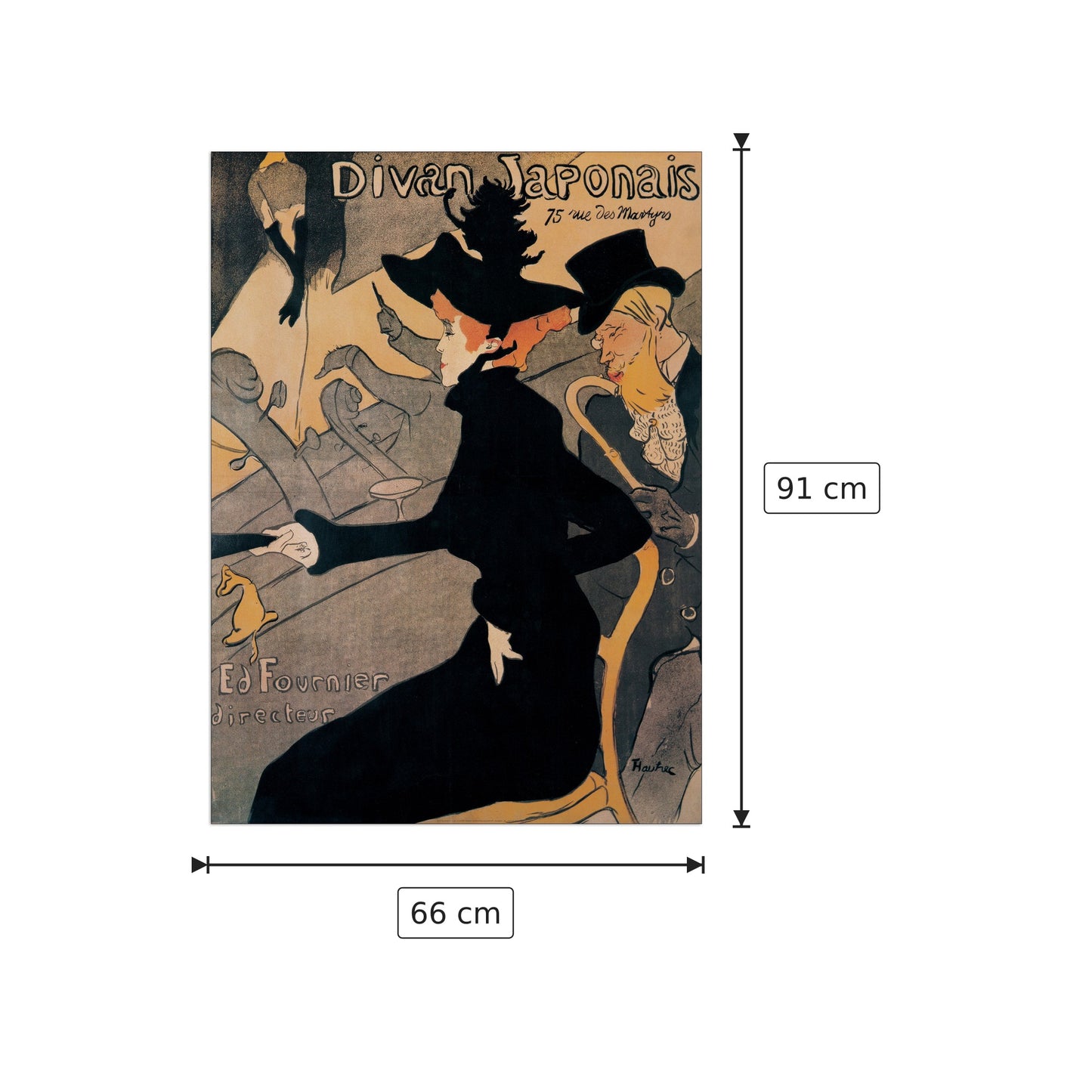 Il divano giapponese - LAUTREC - cm 66x91 - Pannello in MDF