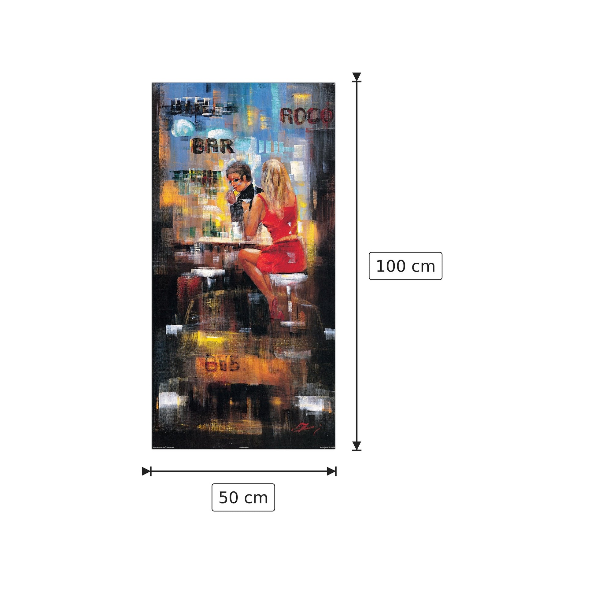 Scena di bar III - MADJID - cm 50x100 - Pannello in MDF