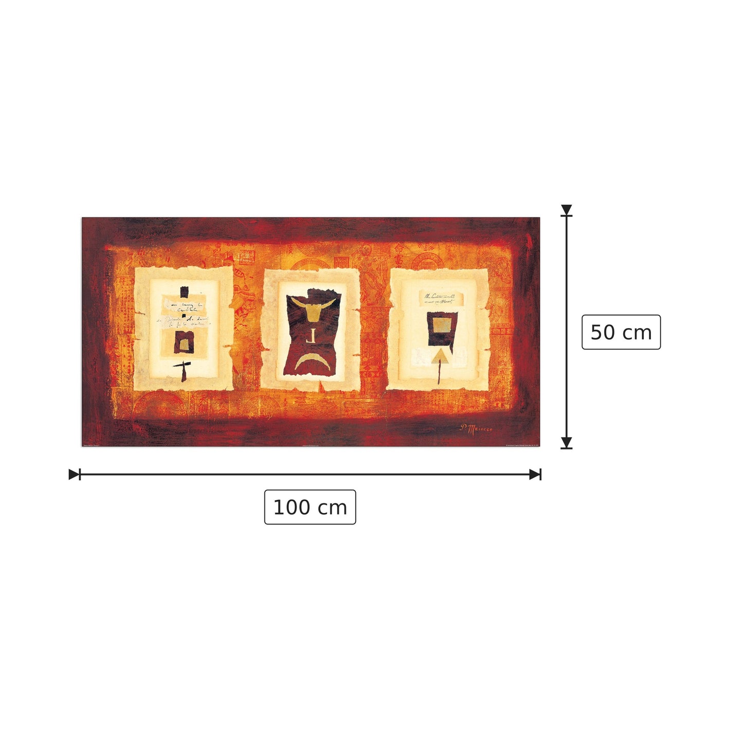 Trittico I - MAIOCCO - cm 100x50 - Pannello in MDF