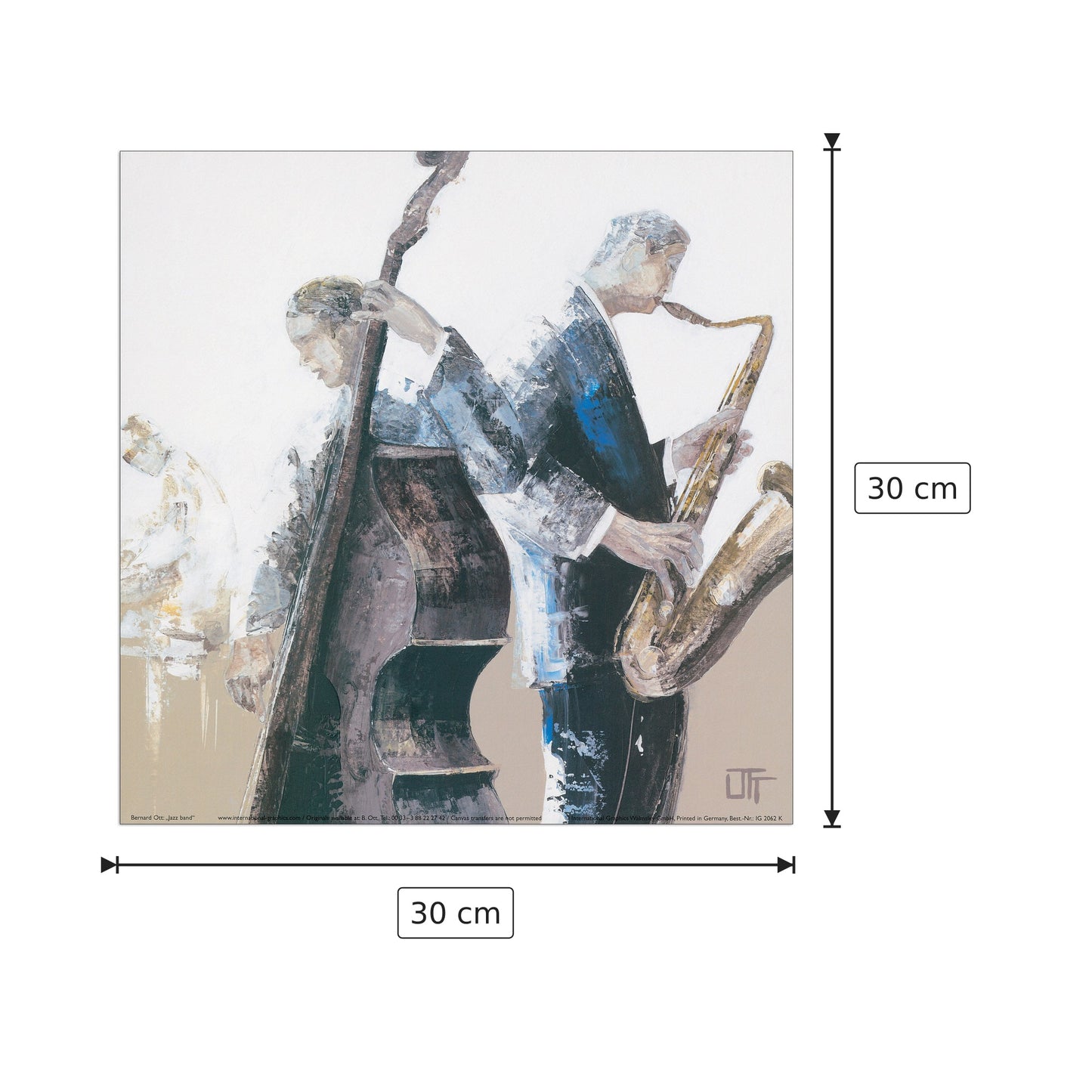 Banda jazz - OTT - cm 30x30 - Pannello in MDF