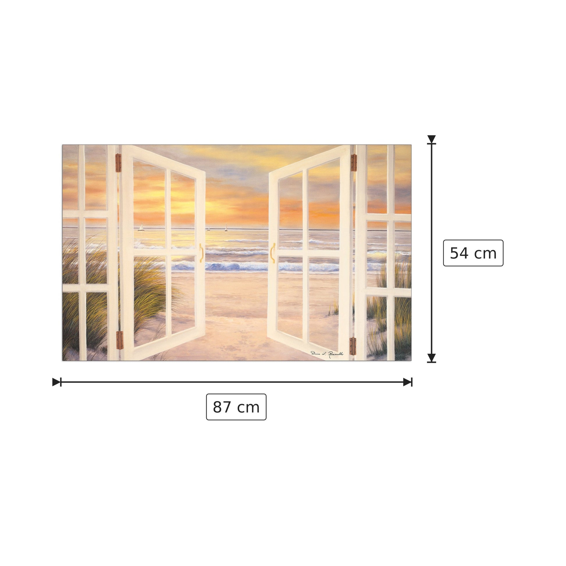 Spiaggia al tramonto - ROMANELLO - cm 87x54 - Pannello in MDF