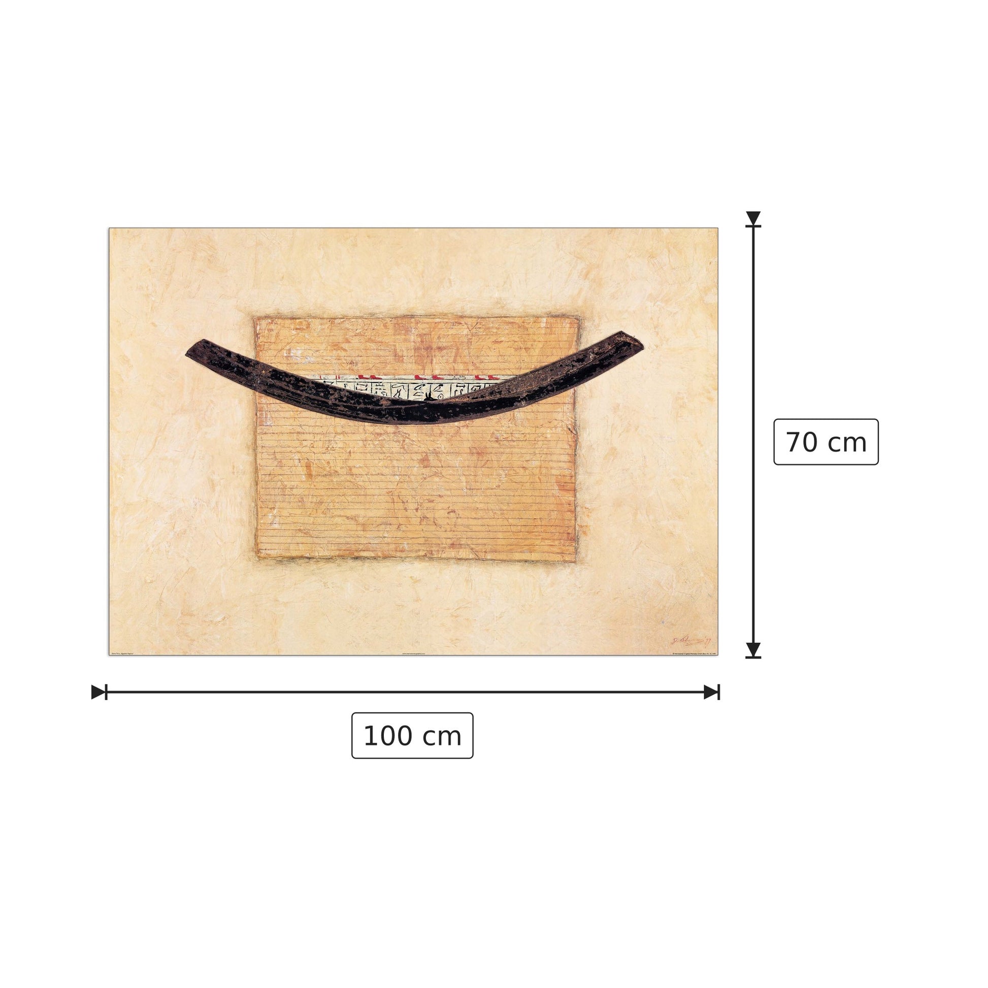 Papiro egizio - THIRY - cm 100x70 - Pannello in MDF