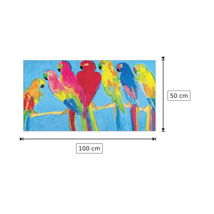 Pappagalli blu - TING - cm 100x50 - Pannello in MDF