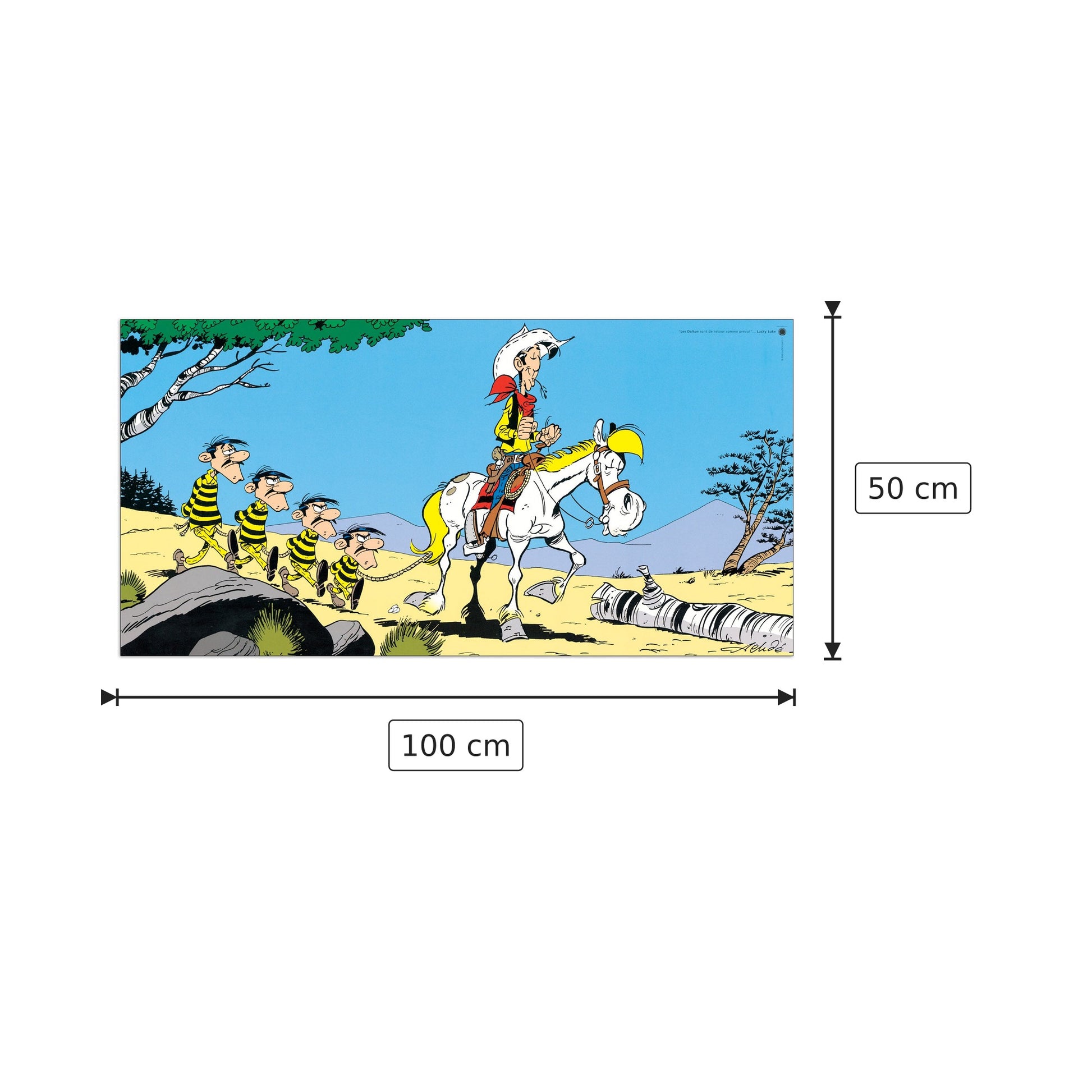 Lucky Luke e i Dalton - ACHDE - cm 100x50 - Pannello in MDF