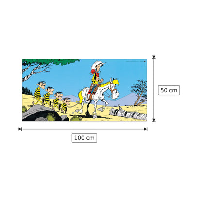 Lucky Luke e i Dalton - ACHDE - cm 100x50 - Pannello in MDF