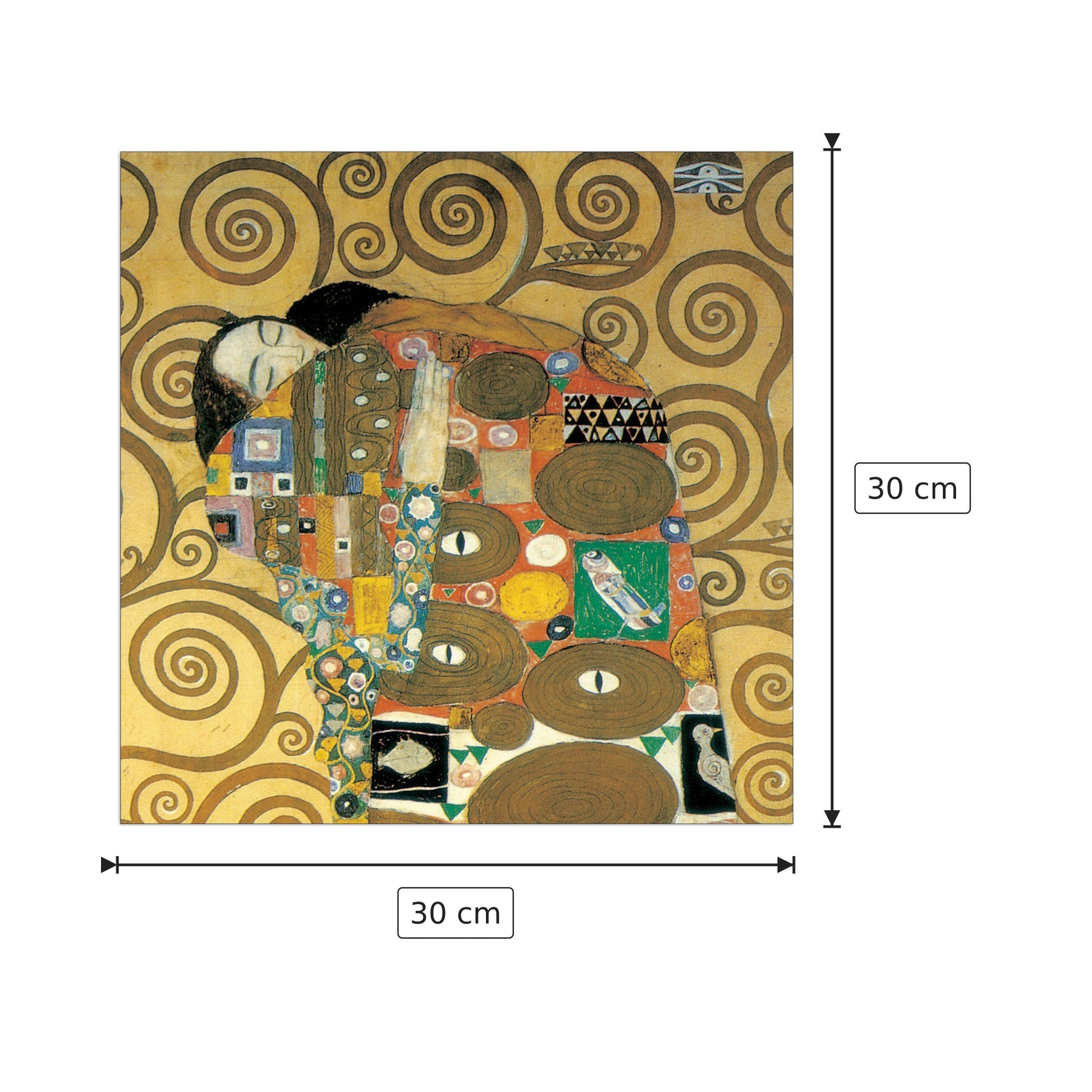 Abbraccio - KLIMT - cm 30x30 - Pannello in MDF