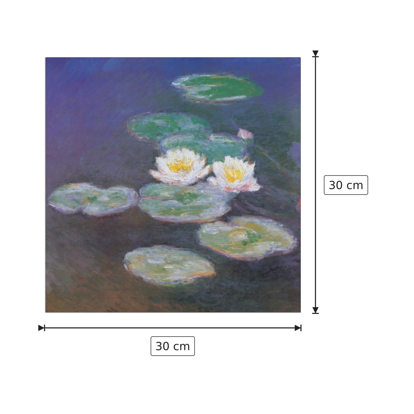 Ninfee - MONET - cm 30x30 - Pannello in MDF
