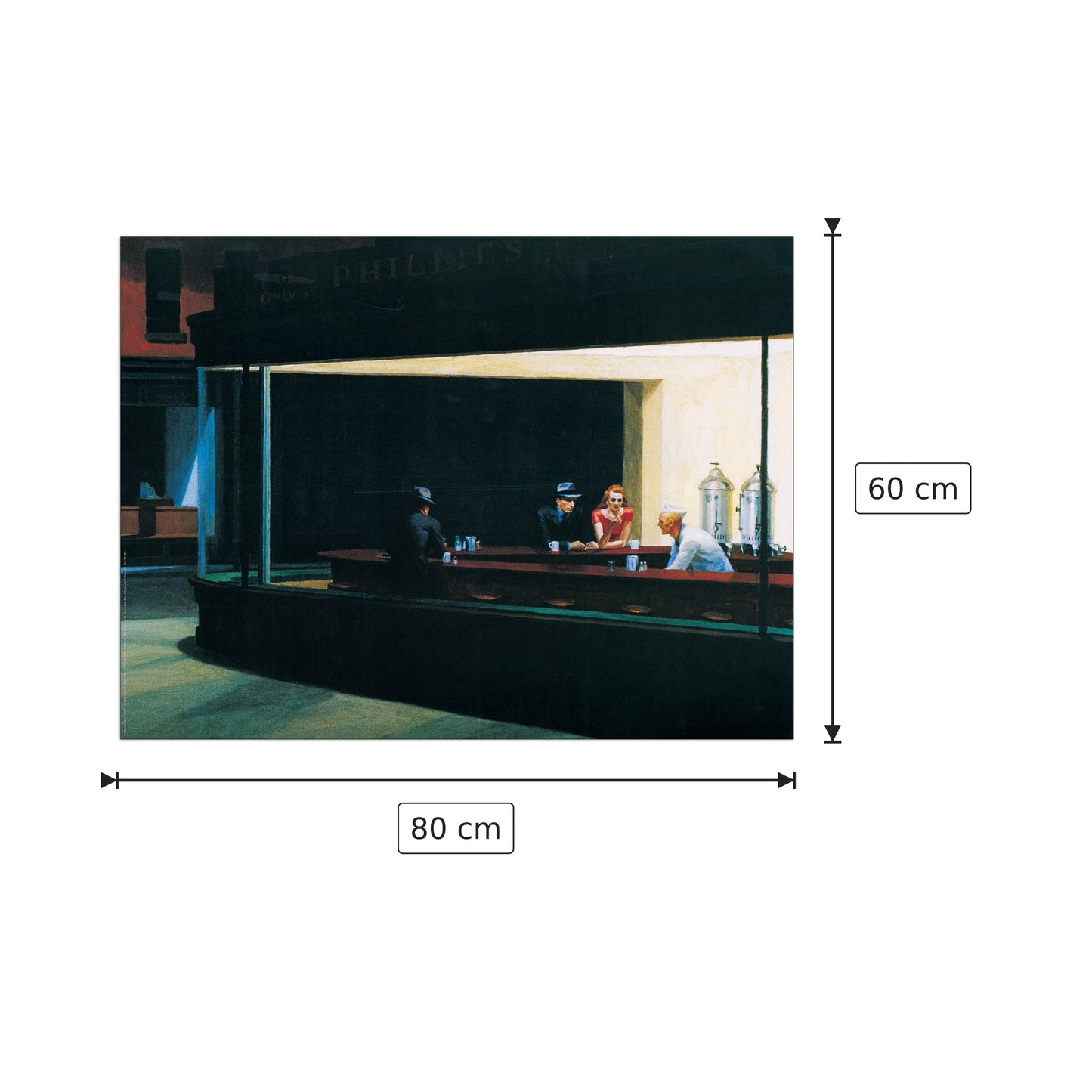 Falchi della notte - HOPPER - cm 80x60 - Pannello in MDF