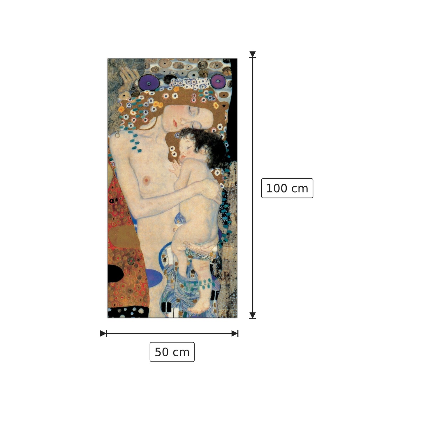 Madre e bambino - KLIMT - cm 50x100 - Pannello in MDF