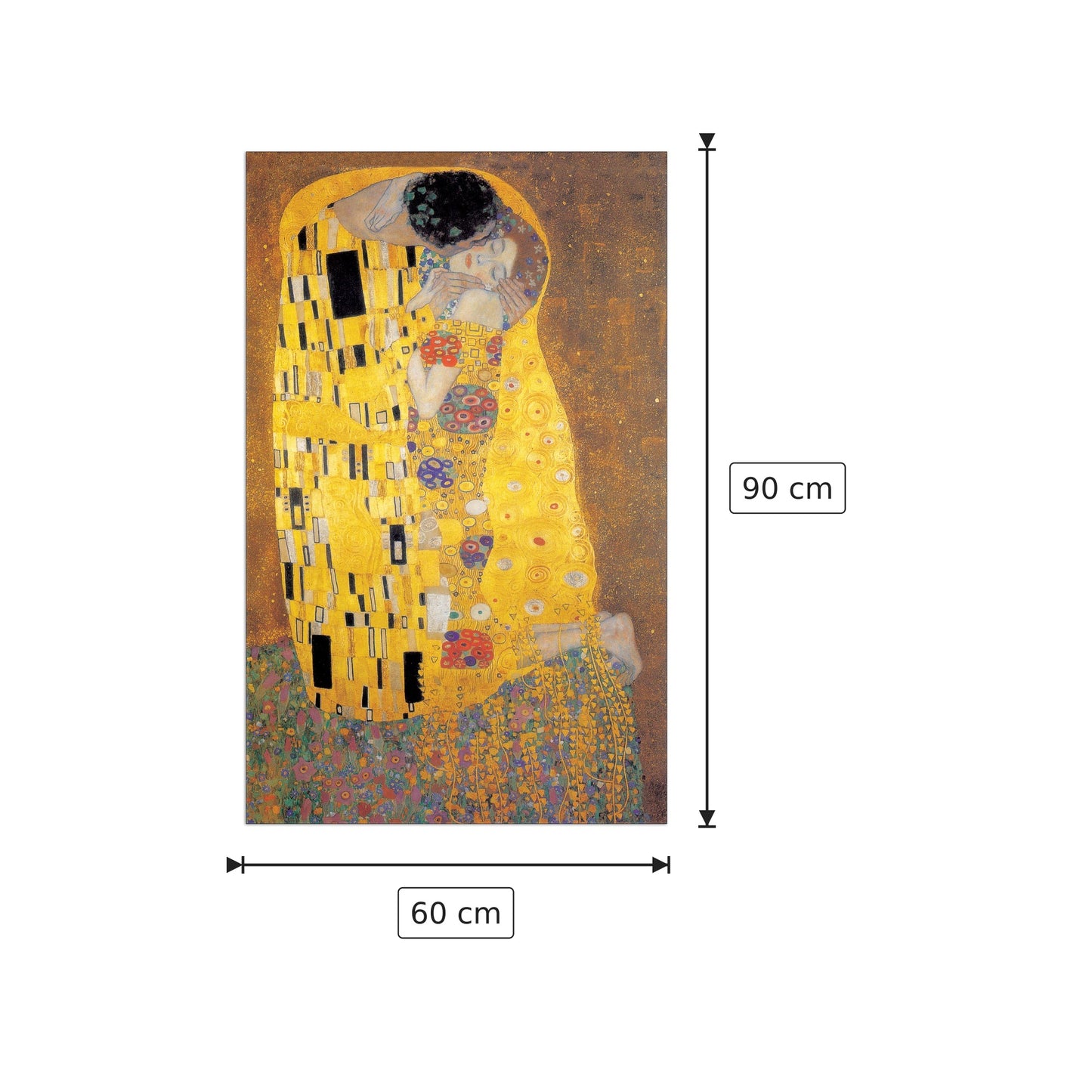 Il bacio - KLIMT - cm 60x90 - Pannello in MDF