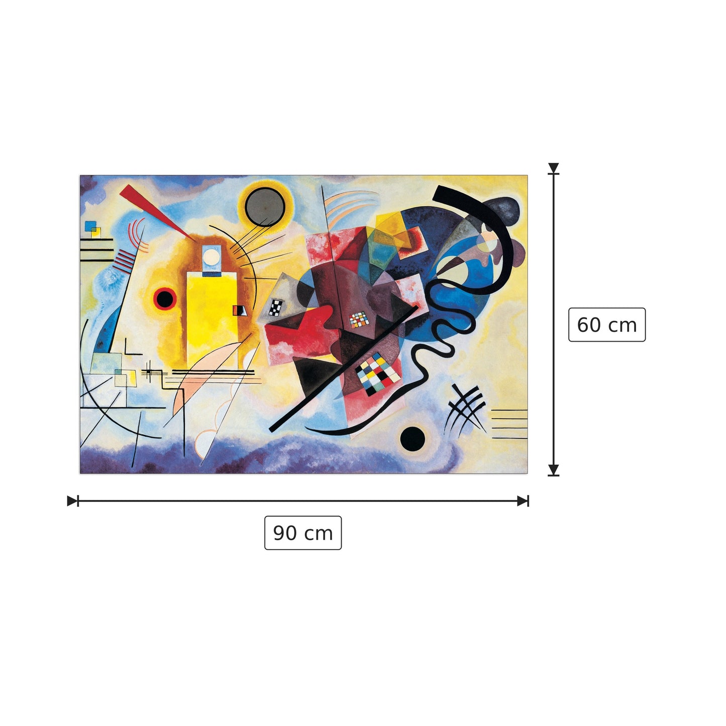 Gelb-Rot-Blau - KANDINSKY - cm 90x60 - Pannello in MDF