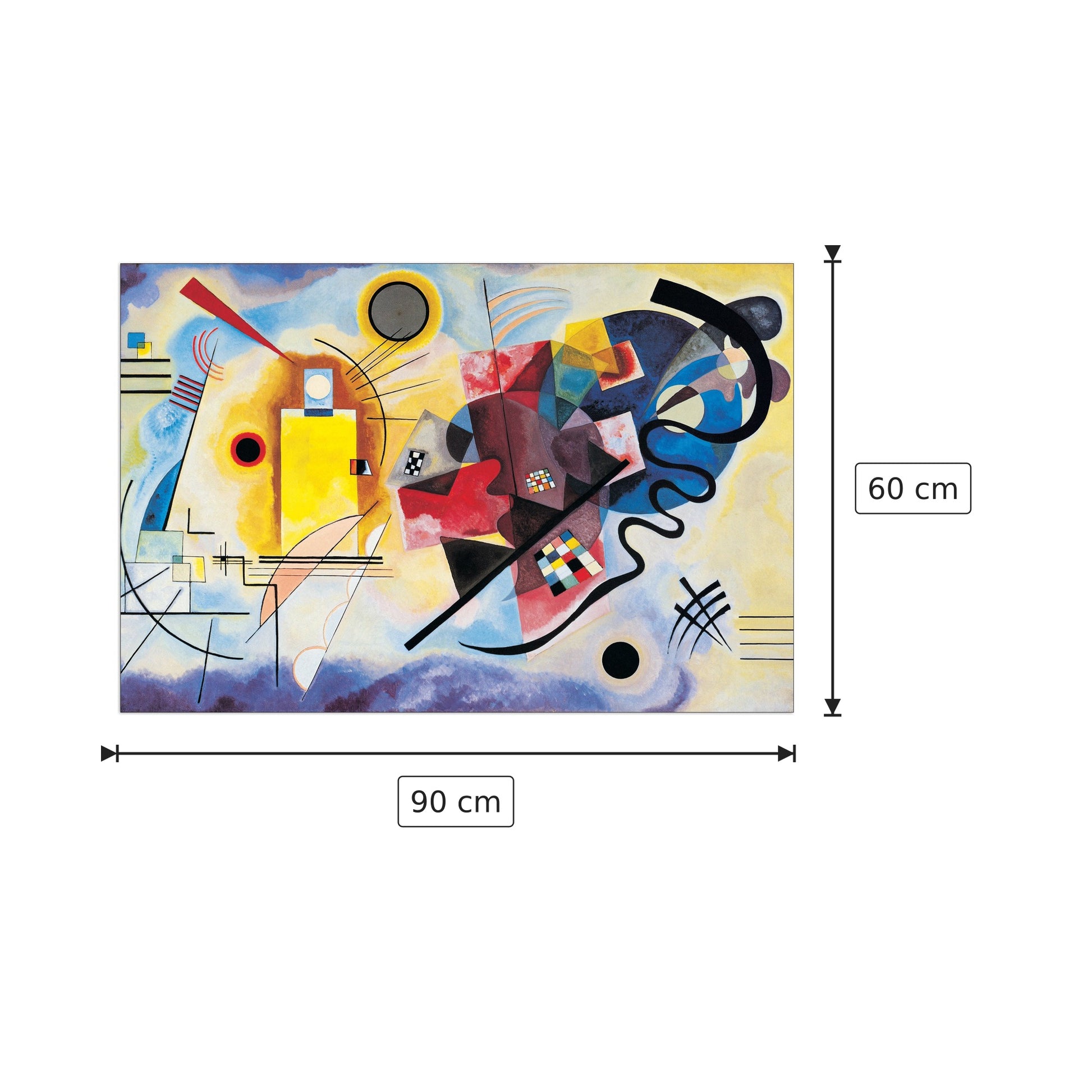 Gelb-Rot-Blau - KANDINSKY - cm 90x60 - Pannello in MDF