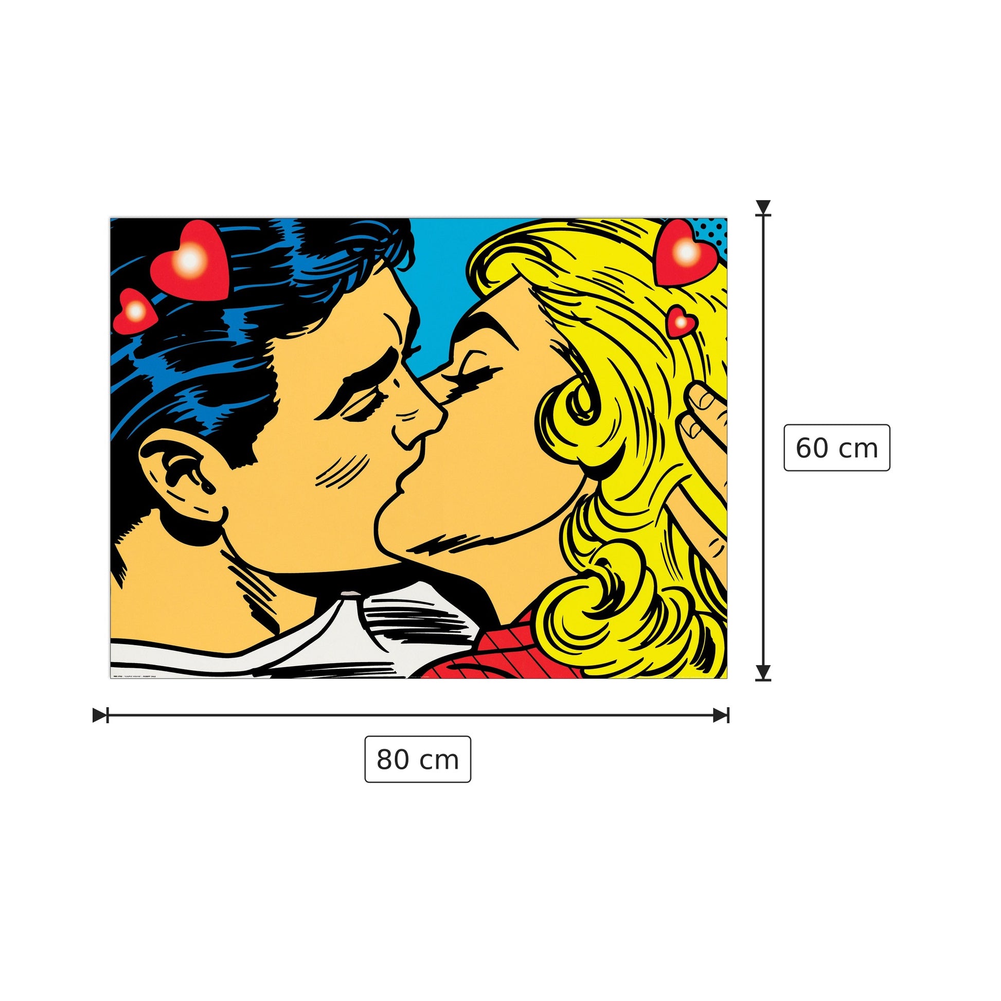 Coppia che si bacia - DALE - cm 80x60 - Pannello in MDF