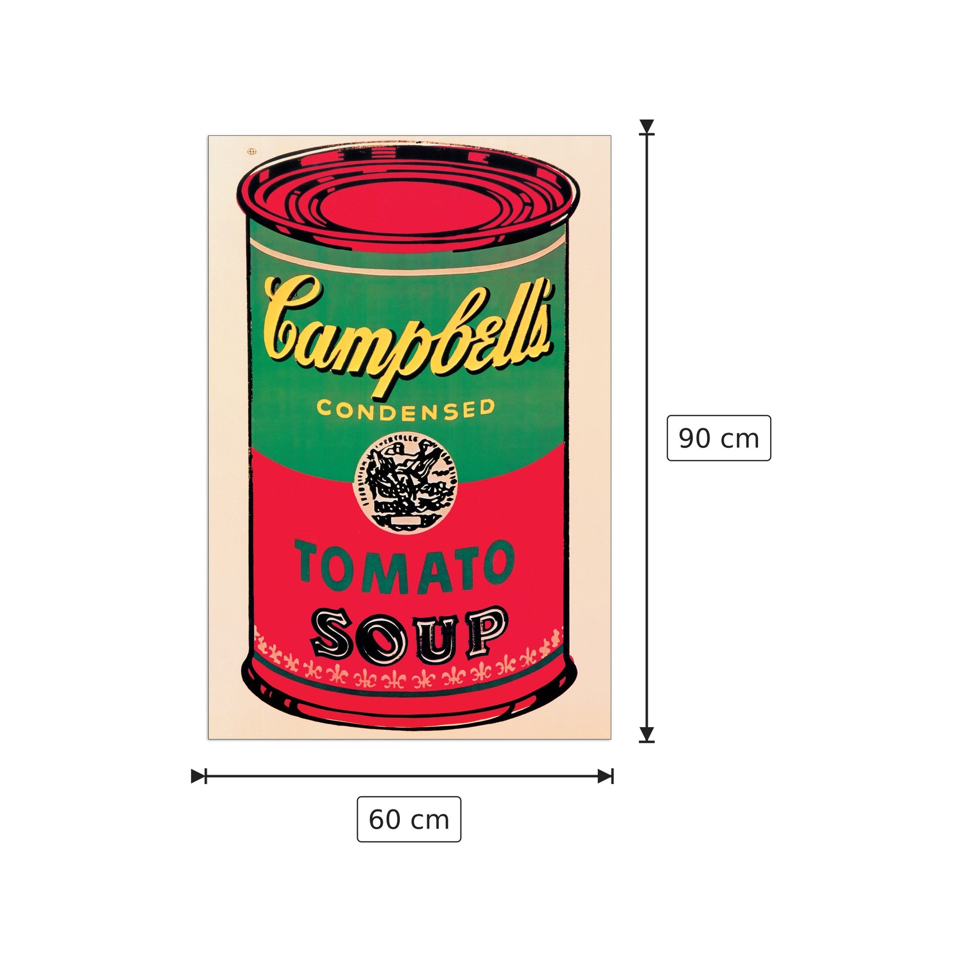 Campbell Soup Can 1965 - WARHOL - cm 60x90 - Pannello in MDF