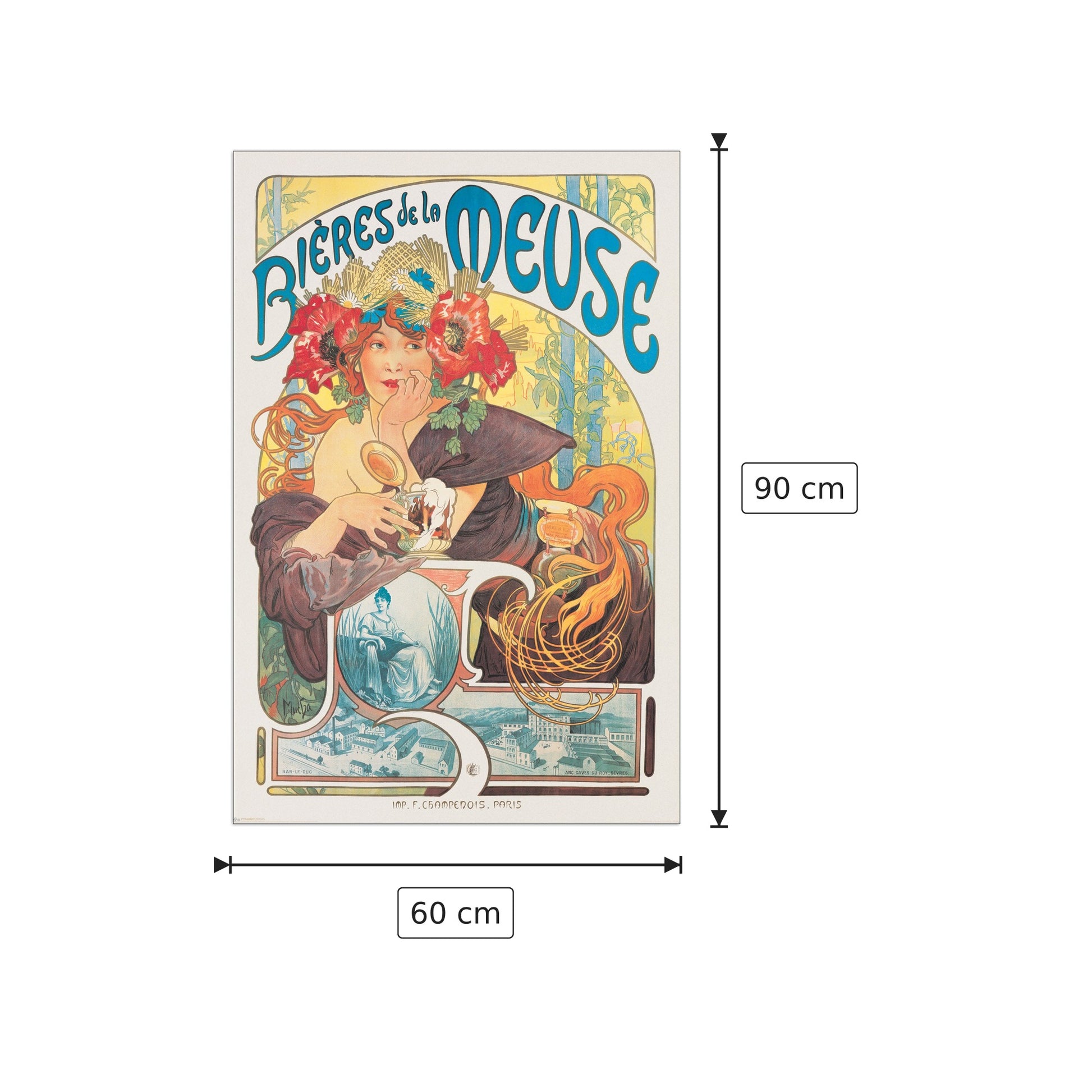 Birra della Mosa - MUCHA - cm 60x90 - Pannello in MDF