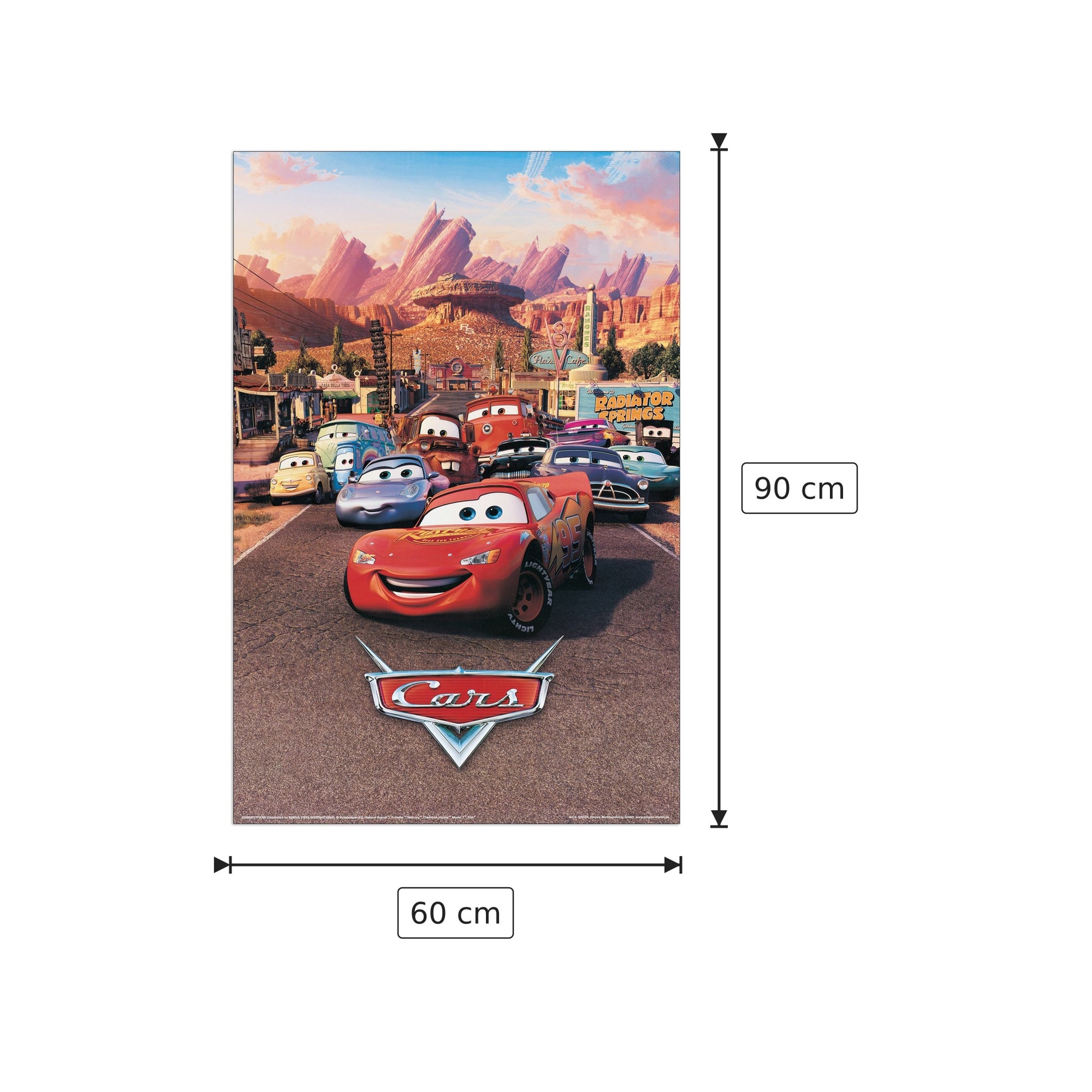 Cars - DISNEY - cm 60x90 - Pannello in MDF