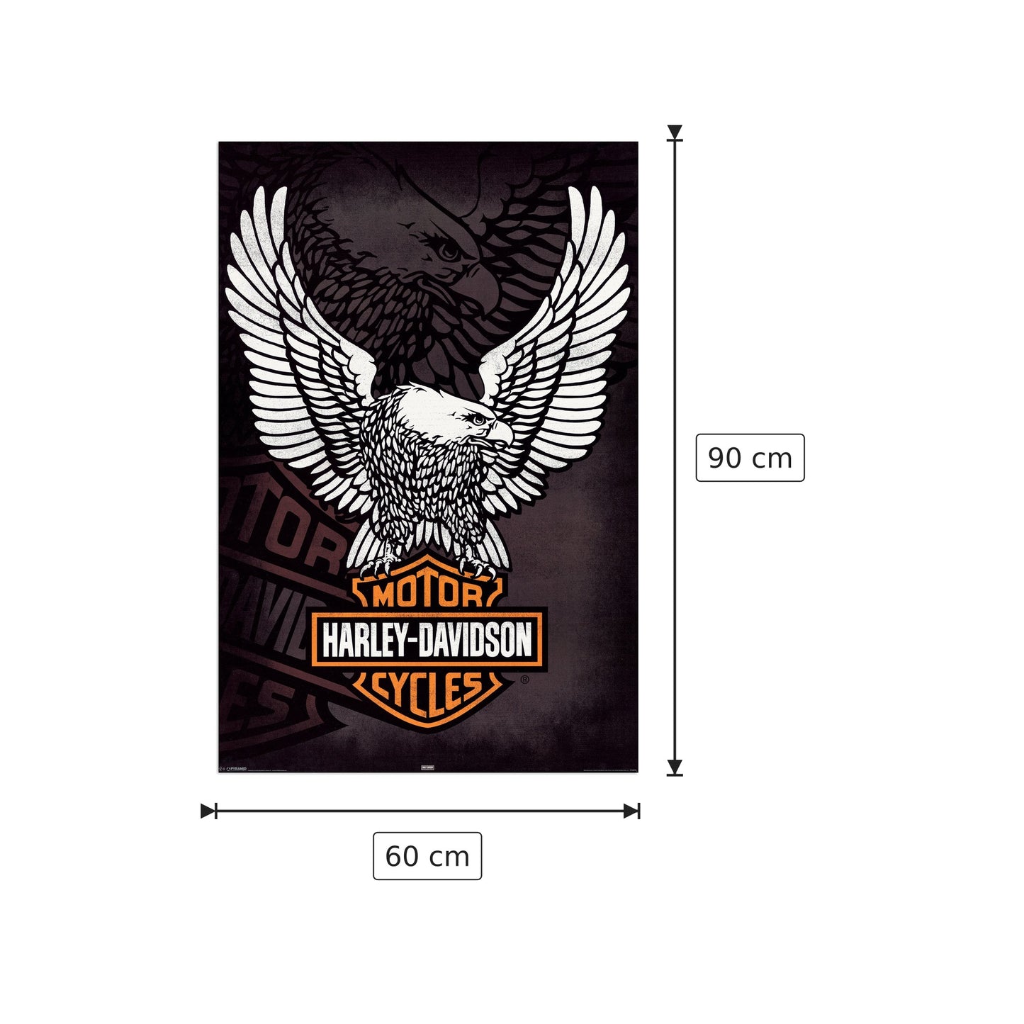 Logo Harley Davidson - NULL - cm 60x90 - Pannello in MDF