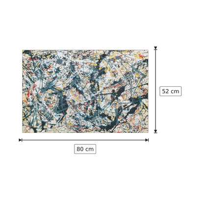 Argento su nero bianco giallo e rosso - POLLOCK - cm 80x52 - Pannello in MDF
