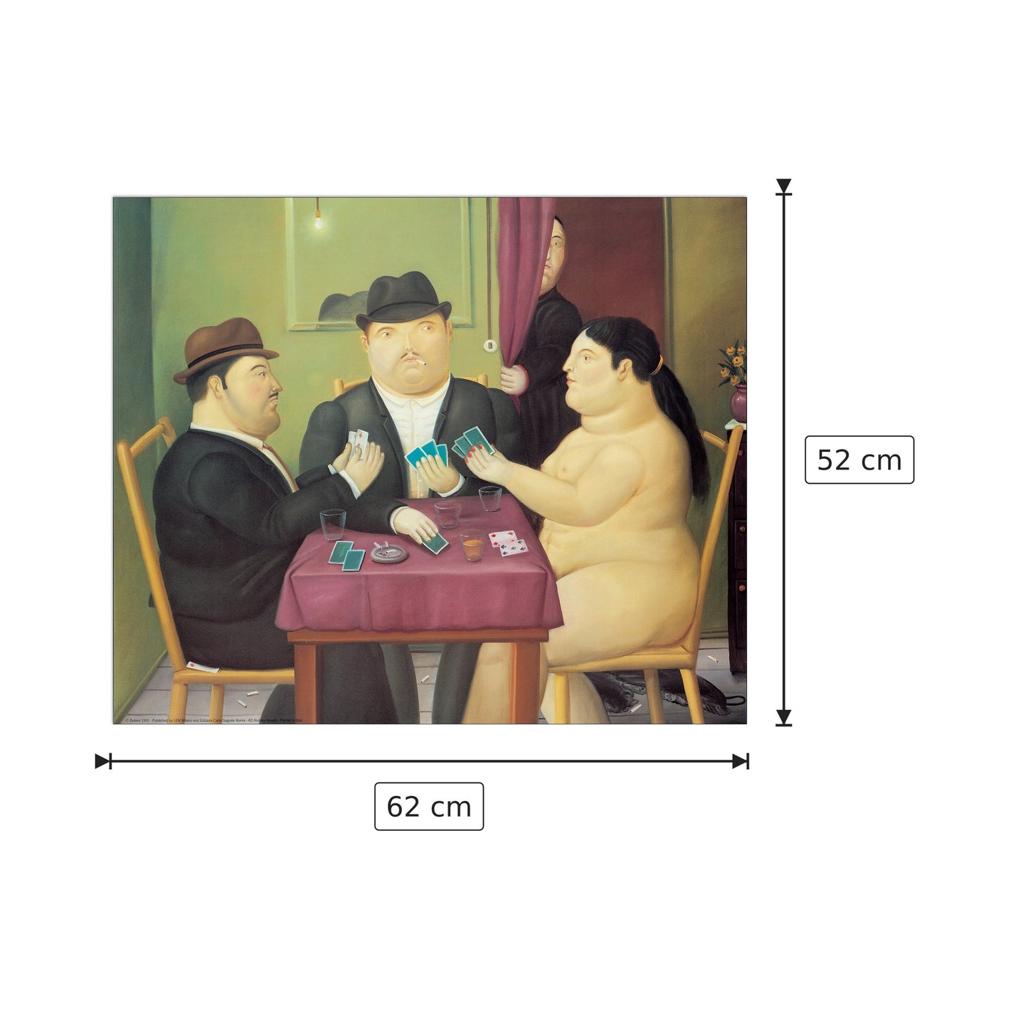 I giocatori di carte - BOTERO - cm 62x52 - Pannello in MDF