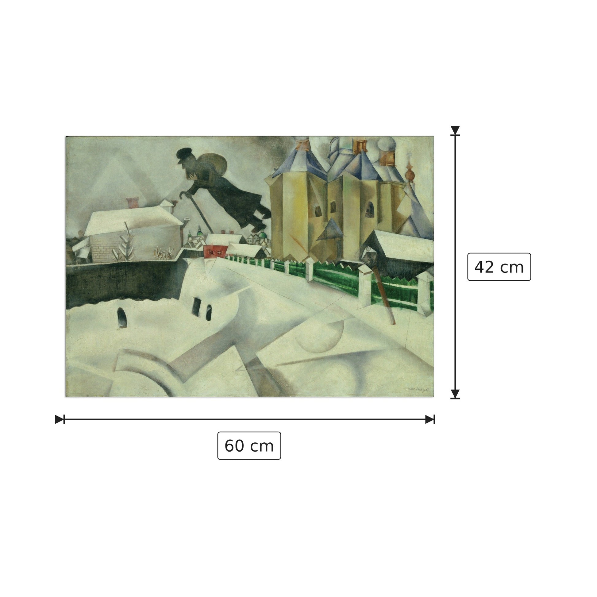Sopra Vitebsk - CHAGALL - cm 60x42 - Pannello in MDF