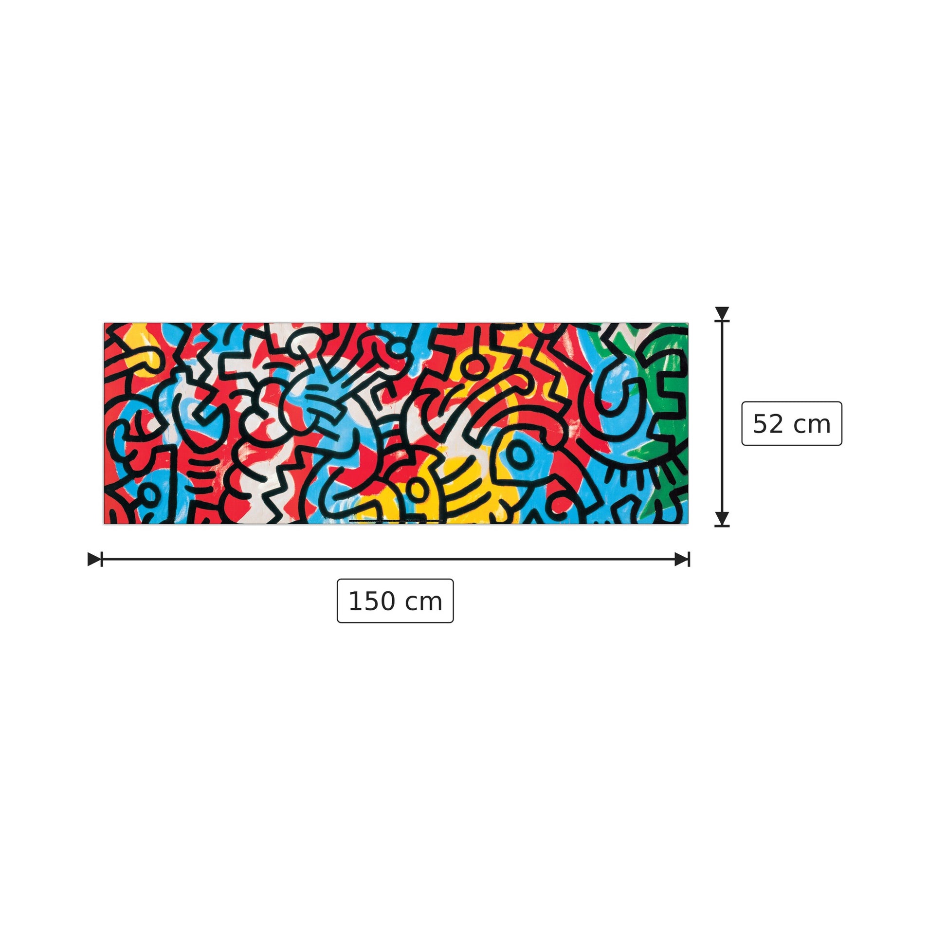 Senza titolo 1990 - HARING - cm 150x52 - Pannello in MDF