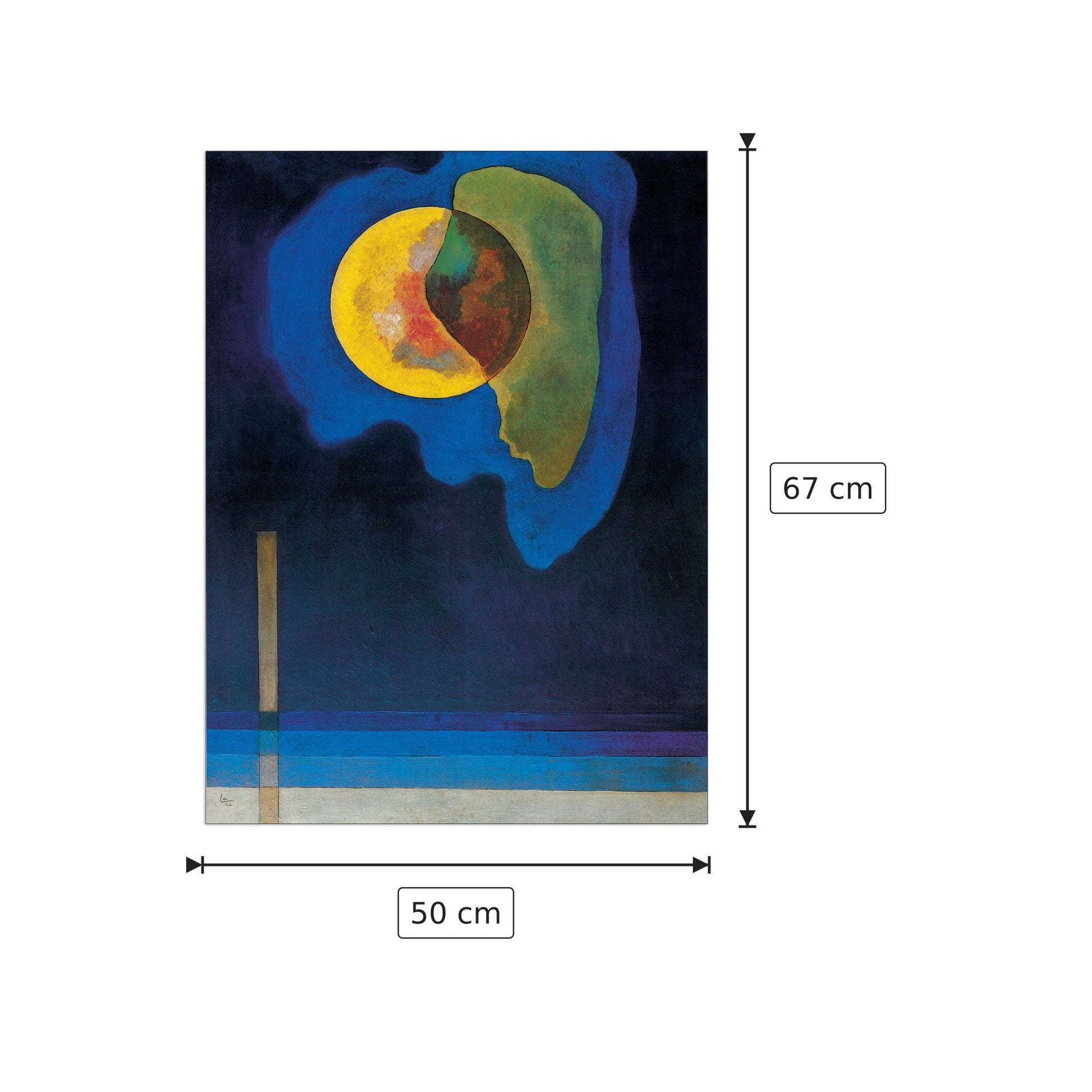 Cerchio giallo - KANDINSKY - cm 50x67 - Pannello in MDF