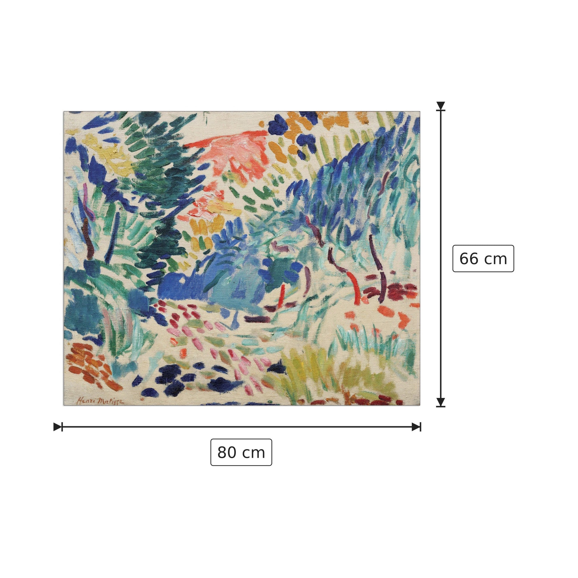 Paesaggio a Collioure - MATISSE - cm 80x66 - Pannello in MDF